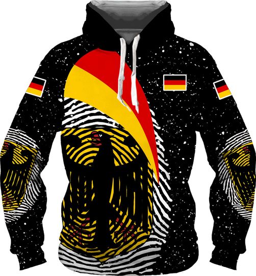 Discover New Fashion German Flag Eagle Hoodies 3D All Over Printed Mens Sweatshirt Unisex Pullover Casual Shirt