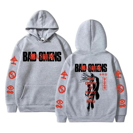 Discover Bad Omens Band Tour American Music Print Hoodie The Death of Peace of Mind Skeleton Graphic Hoodies Male Rock Gothic Sweatshirts