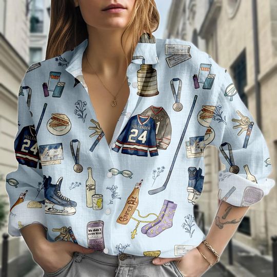 Discover Heated Rivalry Blouse Shirt, Hollanov 81x24 Button Top, Ice Hockey Women's Blouse, Ilya Hollander Women’s Shirt