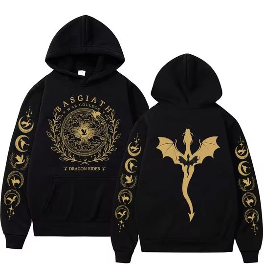 Discover Autumn Winter Fashion Trend Hoodie Fourth Wing Graphic Hoodies Basgiath War College Dragon Rider Sweatshirt Men Women Streetwear