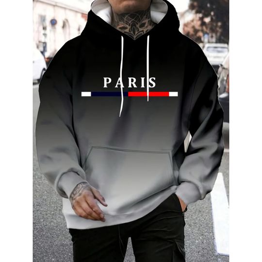Discover The new men's hoodie for the autumn of 2025 is casual and fashionable, with 3D letter printing that is soft and comfortable