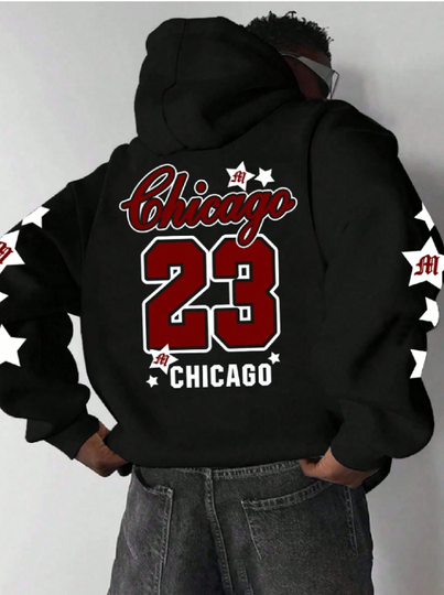 Autumn and Winter Men Sweatshirt Men's Chicago 23 Graphic Hooded Hoodies Hombre Y2k Unisex Pullovers Hip Hop Women Hoodie Tops