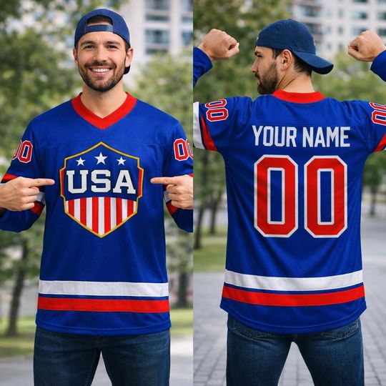 Discover Hockey Jersey Of Usa Team, Personalization Printed Jersey With Name Number, Unisex Sport Fan Gift, US Hockey Shield 2026 Replica Jersey