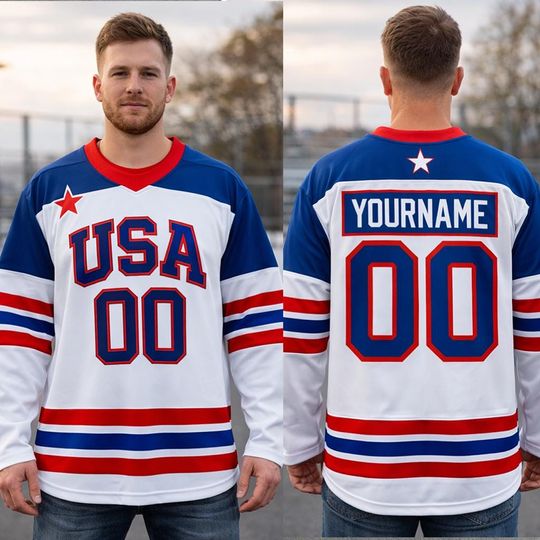 Discover Custom USA Hockey Jersey Winner 2026  Personalization Stitched Letters - Unisex Sports Fan Gift