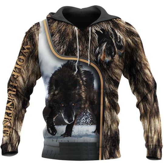 Discover Wolf Printed Hoodies Men 3d Hoodies Brand Sweatshirts Jackets Quality Pullover Fashion Tracksuits Animal Streetwear Out