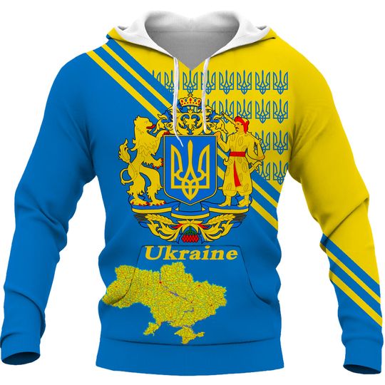 Discover Men/women Ukraine Hoodies Shirt Fashion Retro Ukraine Flag 3D Printed Sweatshirt Couple Personality Pullover Casual Tops
