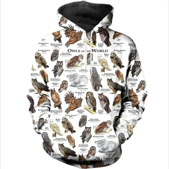 Discover New Bird Animal Encyclopedia 3d Print Hoodie Men Ladies Kids Casual Sweatshirts Fashion Street Lightweight Clothing