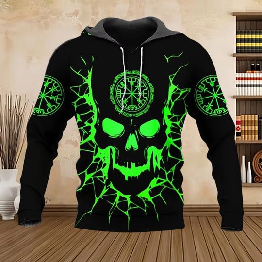 Discover Men Sweatshirts Skull Hoodie 3D Print Pocket Spring Fall Harajuku Street Man Hoodie Sweatshirts Clothes Kid Hoodie Women Hoodie