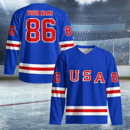 Discover Custom Hockey Jersey Personalized Printed Name & Number Fan Apparel, USA Hockey