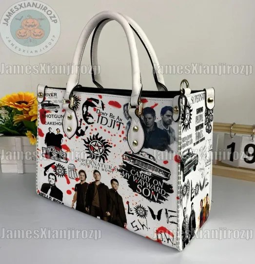 Discover Supernatural Christmas Personalized Leather Handbag, Supernatural Woman
