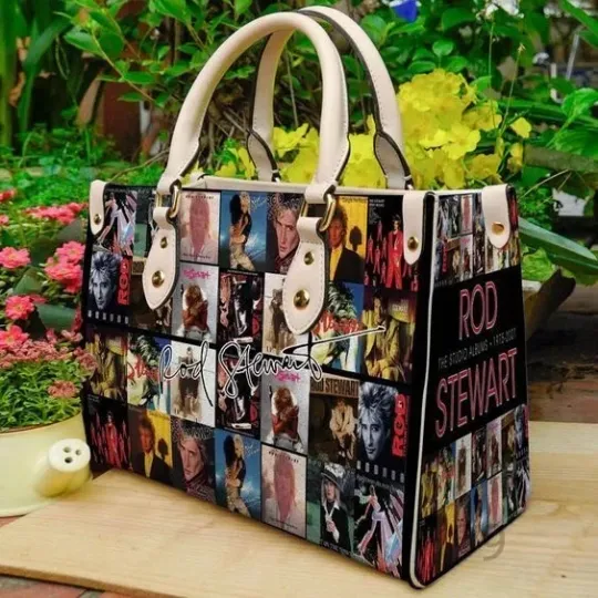 Personalized Leather Handbag, Rod Stewart leather bag Women Leather Hand Bag