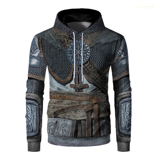 Discover 2024 Templar Knight Armor Warrior Hoodie 3D Printing Fashion Trend Role Playing Sweatshirt Casual Large Size Unisex Pullover