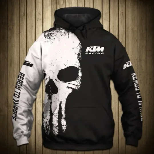Discover Hoodie KTM SKull 3D All Over F1 Racing Full size US - Full Printing 3D New2026