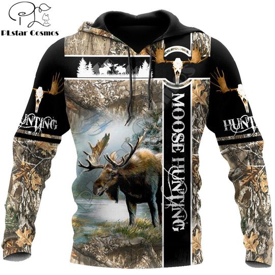Discover Moose Hunting Camo 3D All Over Printed Hoodie Men Sweatshirt Unisex Streetwear Zip Pullover Casual Jacket Tracksuits KJ0232