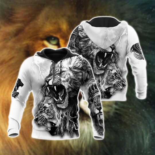 Discover White Lion Tattoo 3D All Over Printed Men Autumn Hoodie Unisex Hooded Sweatshirt Zip Pullover Casual Streetwear KJ473