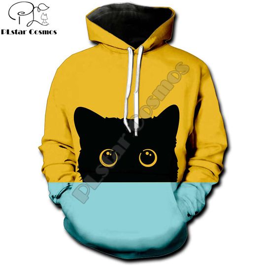 Discover PLstar Cosmos Undercover Black Cat 3D All Over Printed Mens Hoodies & Sweatshirt Unisex Casual zip hoodies sudadera hombre MT-34