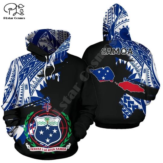 Discover Polynesian Island Samoa Tattoo Flag Tribal Culture Retro Pullover Men/Women 3DPrint Harajuku Long Sleeves Funny Jacket Hoodies K