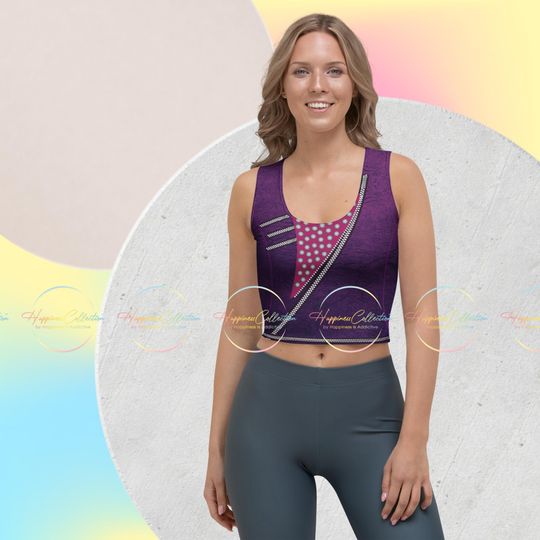 Discover Wickedly Regal: 'The Mal' Villain Crop Top | Purple Disneybound, Halloween Outfit, Park Day Top