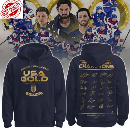 Discover USA Olympic Hockey Champions All Players Signature 2026 Hoodie