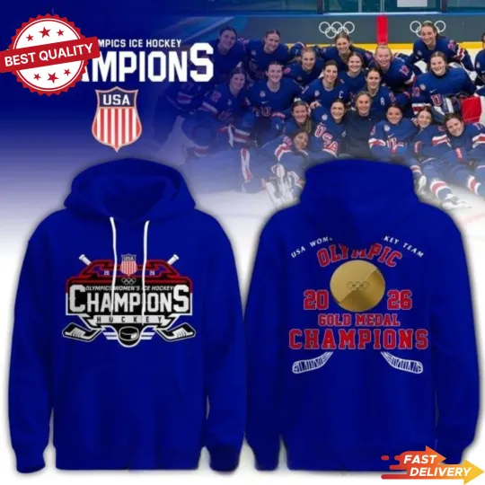 Discover USA Women’s Ice Hockey Team Olympic 2026 Champions Hoodie, Fan Gift Tee S-4XL