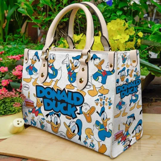 Donald Duck Disney Cartoon Leather Handbag Gift for Women