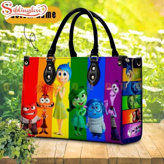 Inside Out Leather Handbag Disney Cartoon Characters Gift for Women