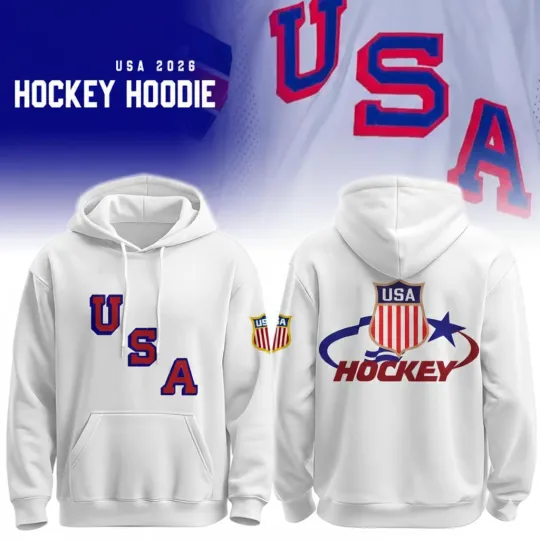 Discover USA Olympic 2026 White & Blue Hoodie