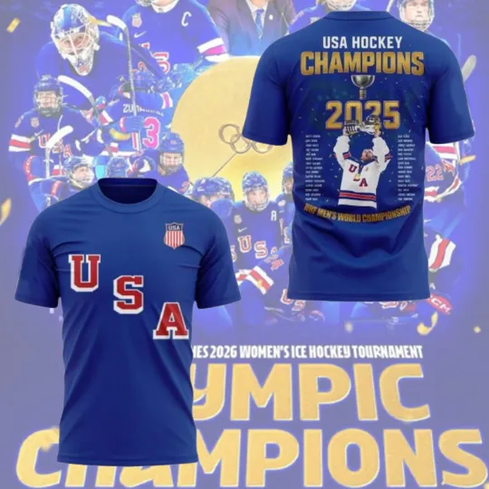 Men USA Hockey Team 2026 Champions 2 Sides Graphic Gift Fan