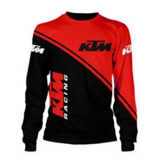 KTM Black Red 3D Racing Long Sleeve Shirt