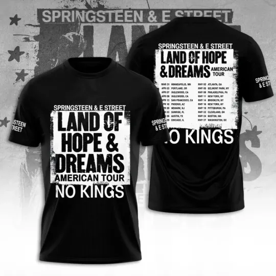 Bruce Springsteen & E Street Band Tour 2026 3D T-Shirt