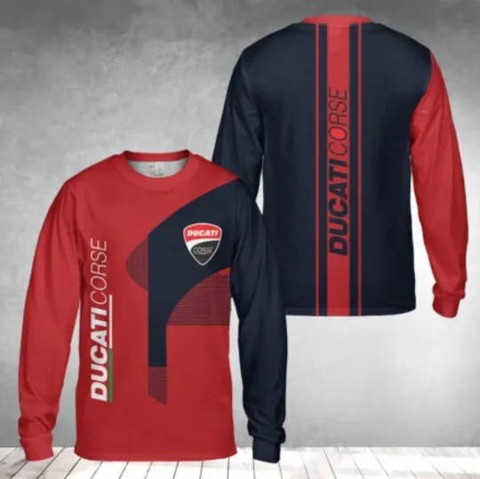 Discover 3D Long Sleeve Shirt Ducati Red