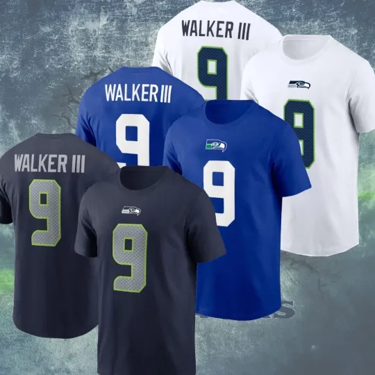 Discover Player #9 Walker III Seattle Se3hawks 2026 Champions M.V.P Fan Made