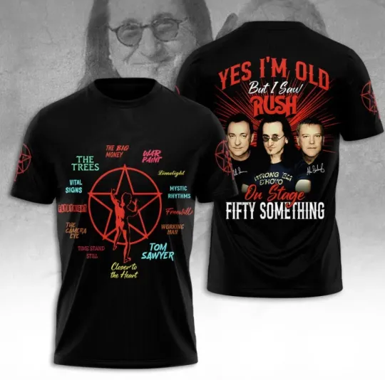 Discover Rush Band Fifty Something Tour 2026 3D T-Shirt Gift For Fans
