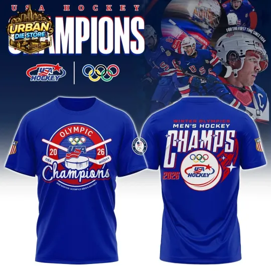 Discover USA Hockey 2026 Olympic Champions 3D Celebrate Shirt, Hockey Fans