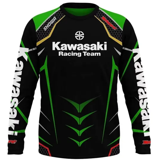 Discover Kawasaki Motorcycle Racing Team Men's 3D Long Sleeve T-shirt