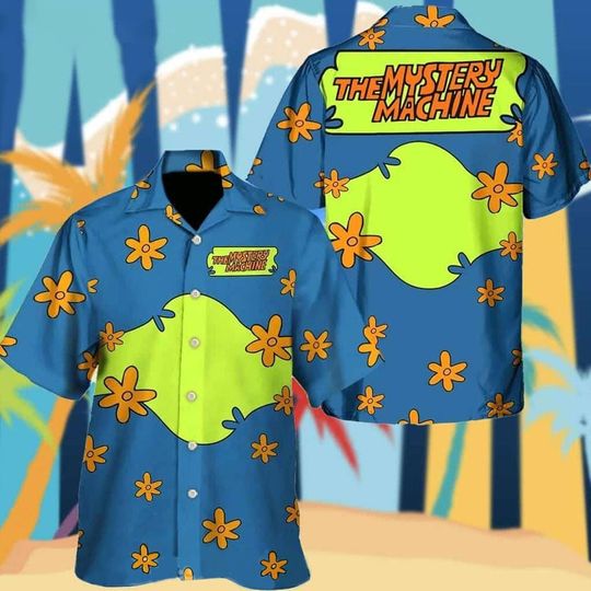 Discover The Mystery Machine Hawaiian Aloha Hawaiian Shirt Summer Shirt, Mystery Machine 3D Aloha Shirt, Gift for Friend, Vintage Button Shirt