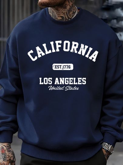 Discover California Los Angeles Prints Sweatshirt Men Street Casual Fashions Sportshirt Autumn Oversize Pullover Fleece Crewneck Clothes