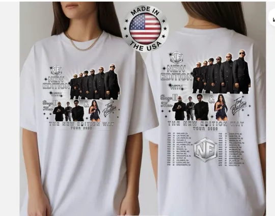 Discover New Edition Way Tour 2026 Vintage R&B Concert T-Shirt for Music Fans.1