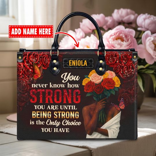 Discover Personalized Leather Handbag  Empowerment Gift for Black Women  Inspirational Black Girl Magic