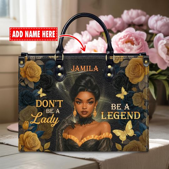 Discover Custom Leather Handbag  Empowering Black Girl Magic  Personalized Gift