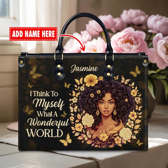 Discover Custom Leather Handbag - African American Empowerment - Personalized Name Bag