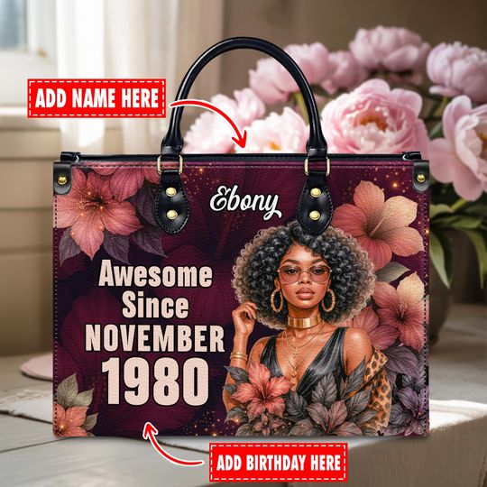 Discover Custom Leather Handbag , Black Girl Magic , Empowerment Bag for African American Women