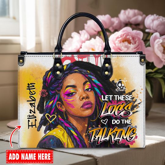 Discover Personalized Leather Handbag  Empowering Black Woman Design  Custom Name Bag