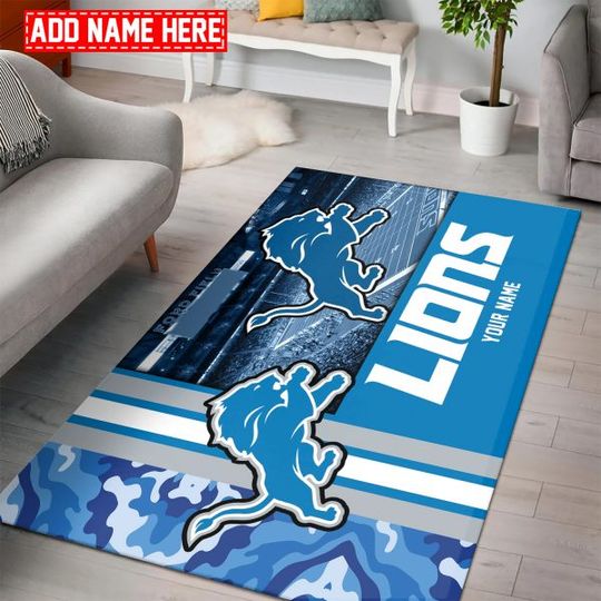 Detroit Lions Personalized Rectangle Rug