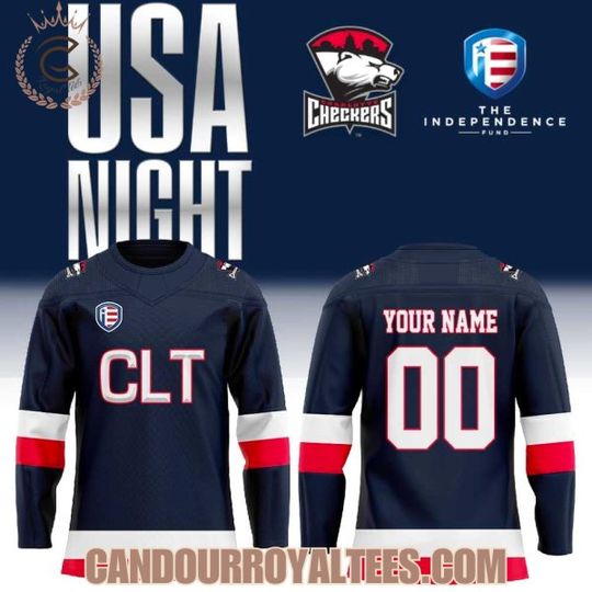 Discover Charlotte Checkers USA Night Hockey Jersey