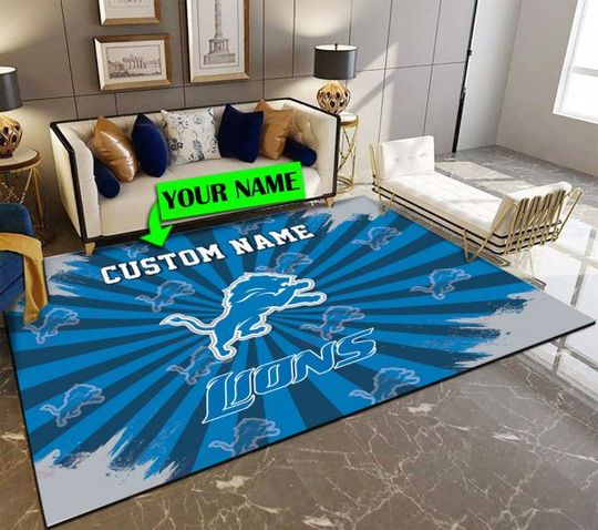 Detroit Lions Personalized Rectangle Rug