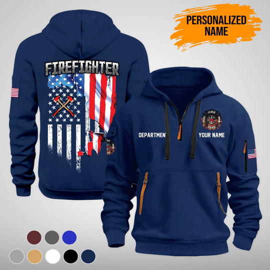Discover Personalized Name Love Firefighter Quarter Zip Hoodie