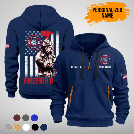Discover Personalized Name Love Firefighter Quarter Zip Hoodie