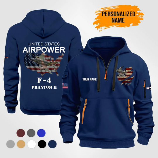 Personalized Name Aircraft Quarter Zip Hoodie