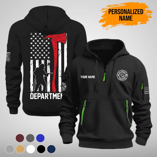 Discover Personalized Name Love Firefighter Quarter Zip Hoodie